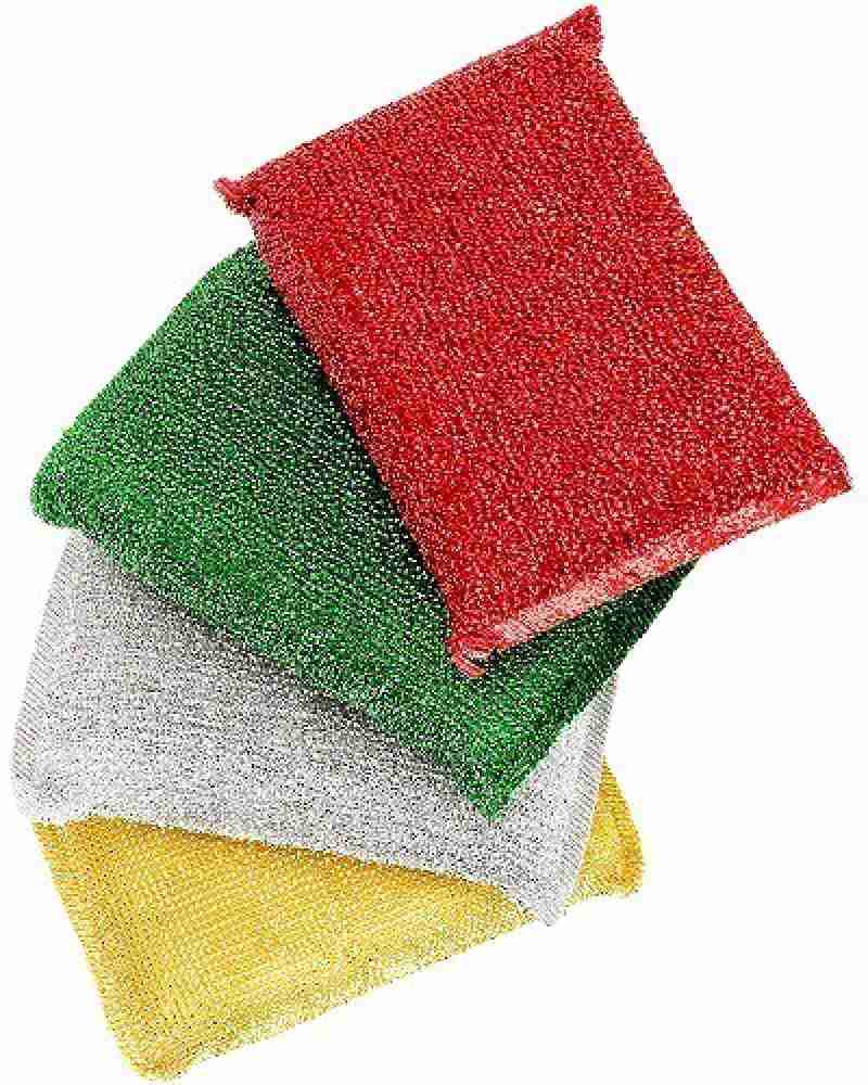 5pcs Cleaning Scrub Sponges for Kitchen, Dishes, Bathroom, Car Wash, One Scouring Scrubbing One Absorbent Side, Abrasive Scrubber Sponge Dish Pads