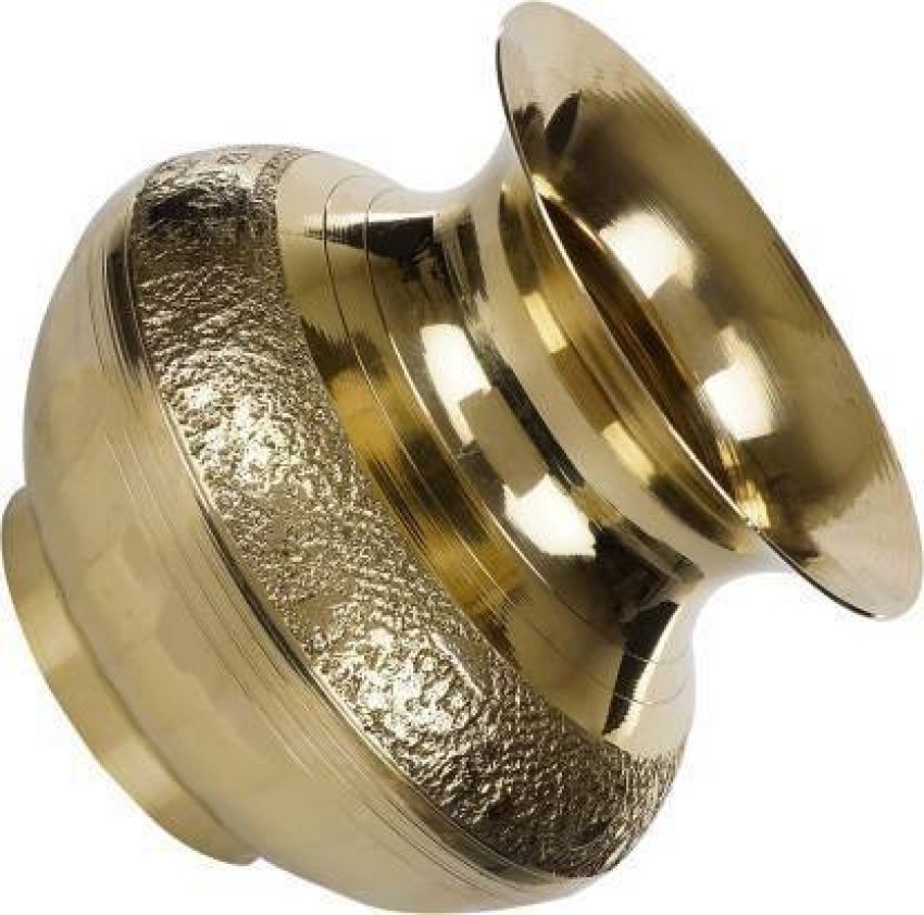 SHLINCO SHLINCO Brass Pooja Lota / Designer Lota / Pure  Brass Lota / Diamond Cutting Lota Brass Kalash (Gold) Set Of 1 Brass Kalash  