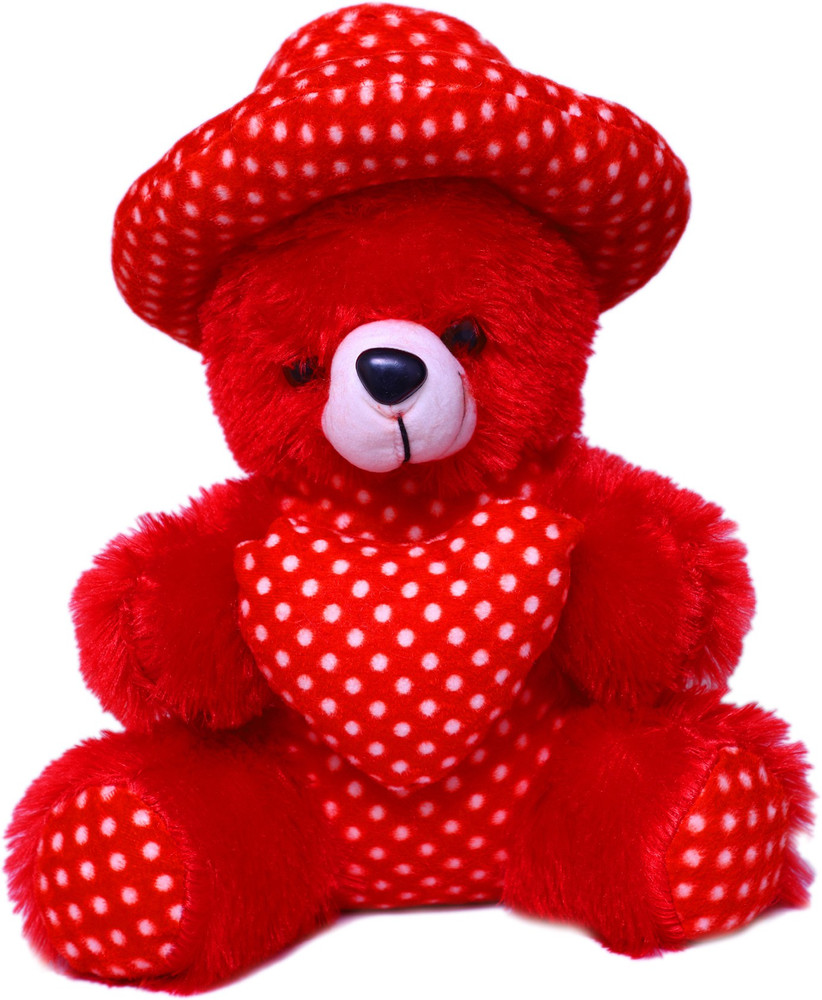 Red teddy shop bear with cap