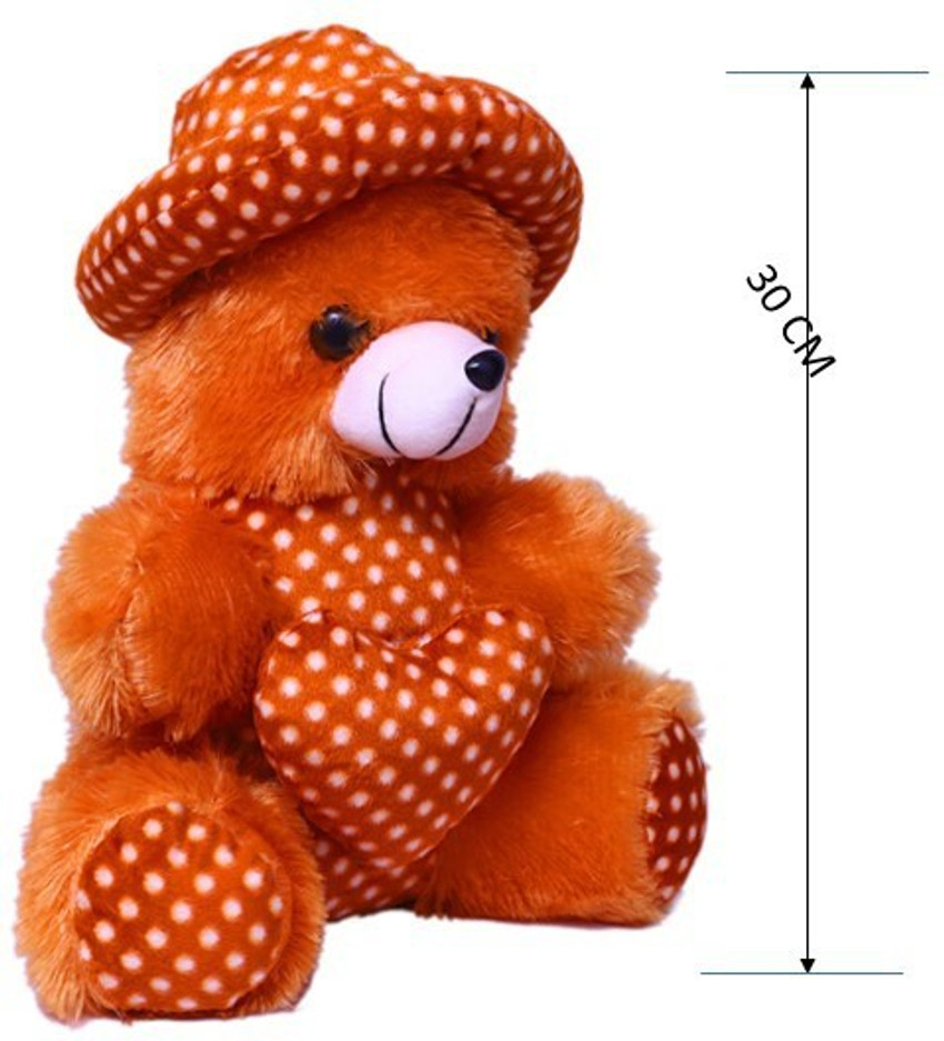 Styler Cap Soft Teddy Bear Pack Of One Orange color 30 Cm 30