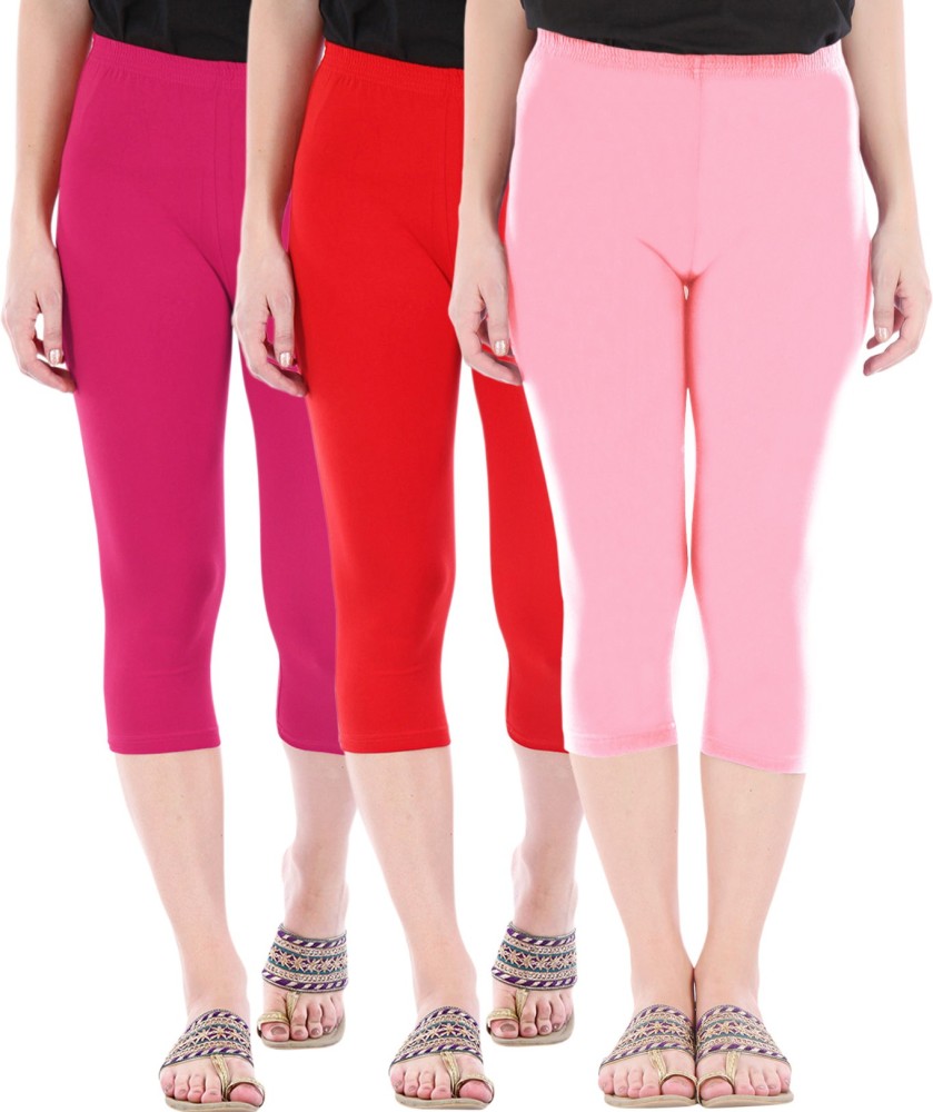 Buy That Trendz Capri Leggings Women Pink, Red, Pink Capri - Buy