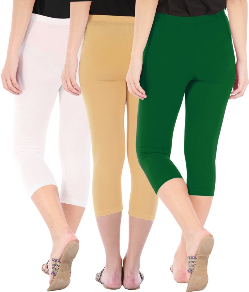 Buy That Trendz Capri Leggings Women White, Brown, Green Capri