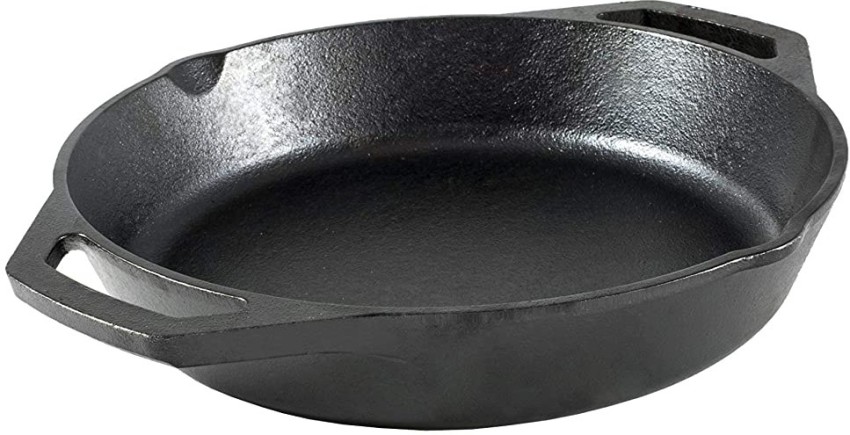 Vinod Legacy Pre-Seasoned Cast Iron Kadai/Kadhai with Glass Lid of 26 cm  Diameter (4.3 litres Capacity) for Cooking and Deep Frying, Loha Kadai, Non