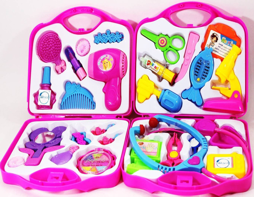KCCOLLECTION Combo of Doctor Set and Beauty Set Toy for Kids