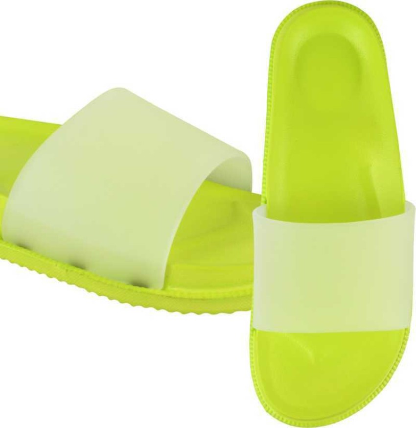 Neon discount yellow slippers