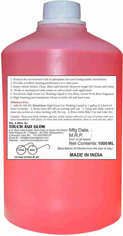TetraClean High Foam Car Shampoo Car Washing Liquid Price in India - Buy  TetraClean High Foam Car Shampoo Car Washing Liquid online at