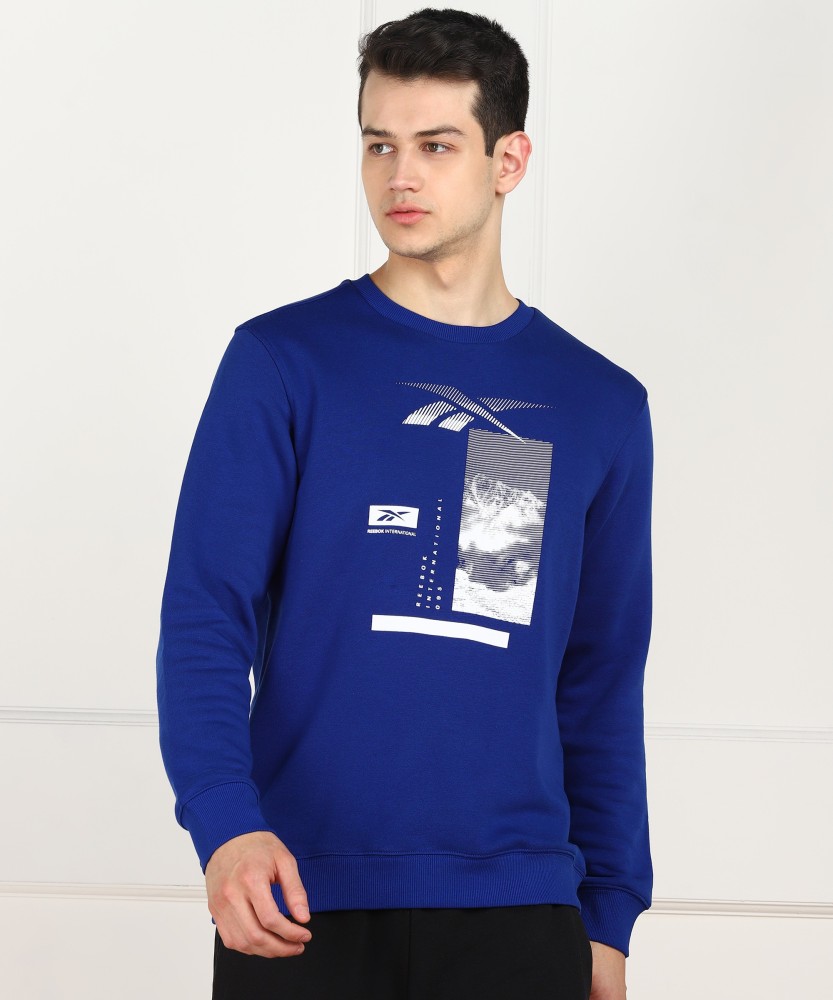 Reebok full sleeve printed men's best sale sweatshirt