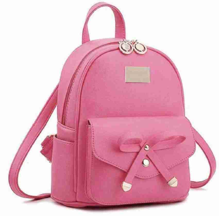 Girls Cute Mini Backpack Purse Fashion School Bags PU Leather Casual Pink