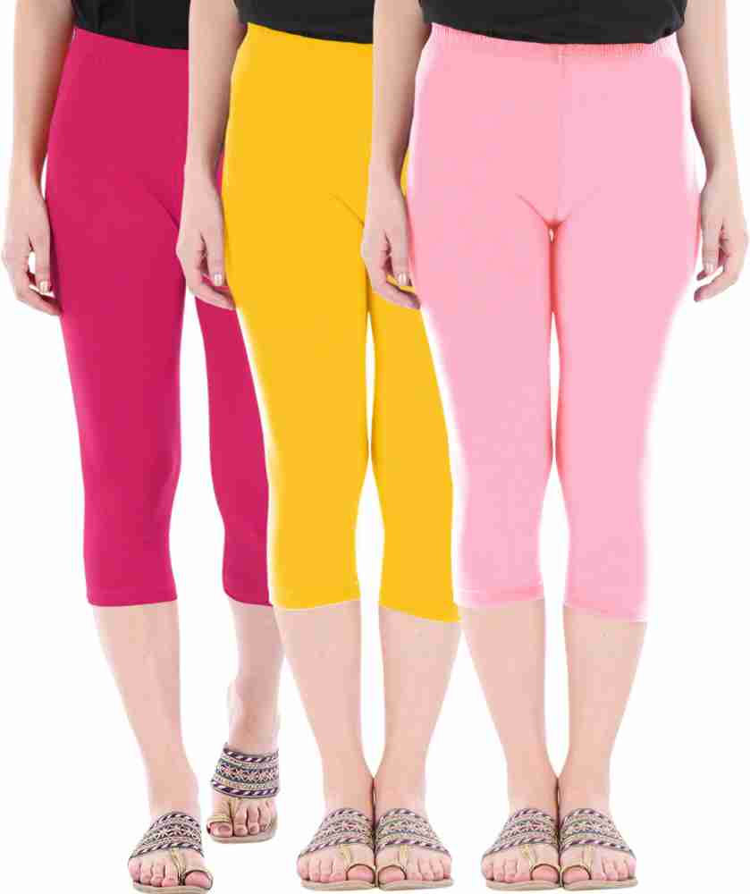 Pink Monochrome Capri Women's Activewear Leggings – Rainbows