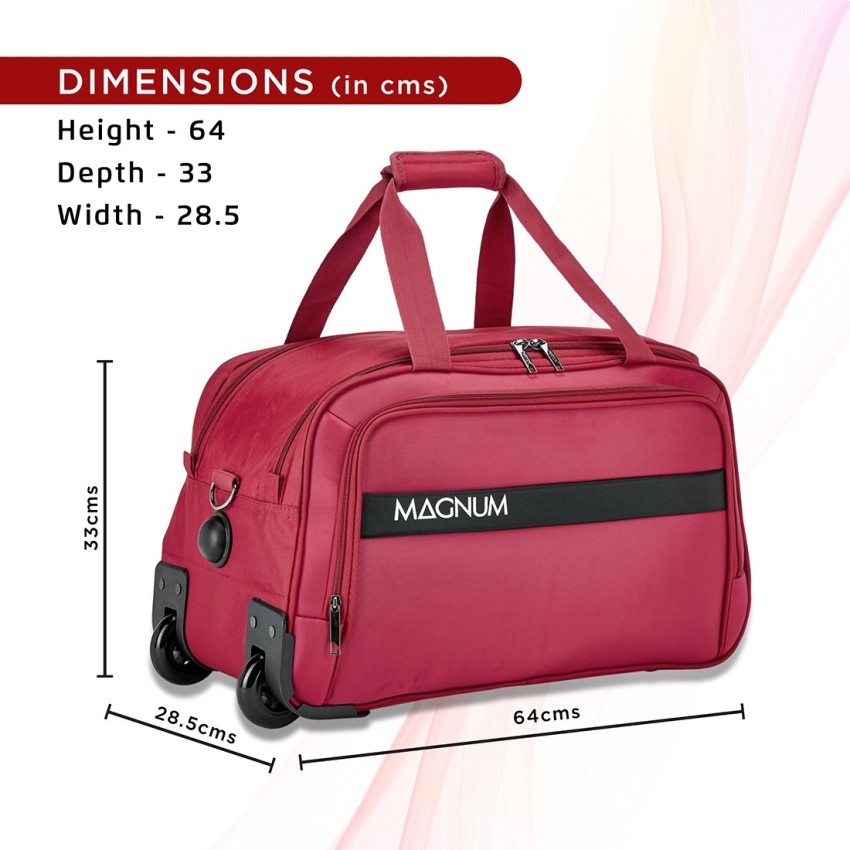 Magnum Safari Whipe Medium Rolling Duffle Bag Red Duffel With Wheels  Strolley Red  Price in India  Flipkartcom