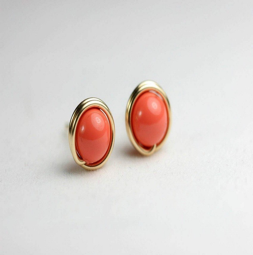 Coral on sale ear studs