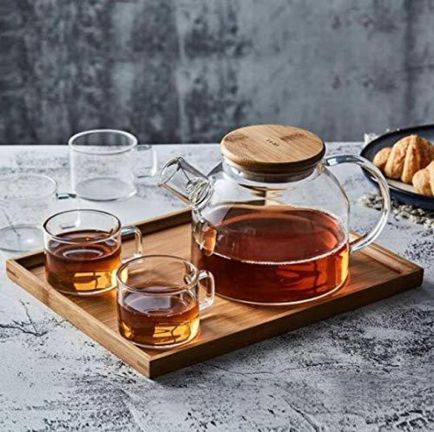 6PCS 120ML Transparent Glass Cup Tea Cup Set of 6 Teaware with