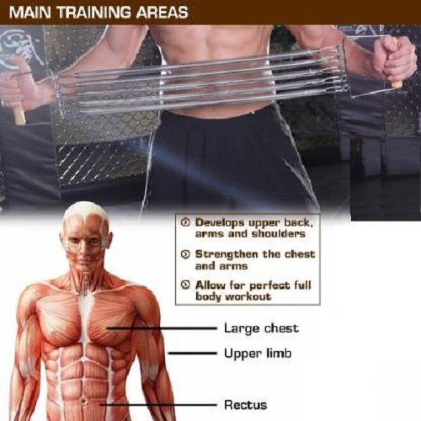 KRITAM Multi-Function 4 Spring Chest Expander Muscle Pulling