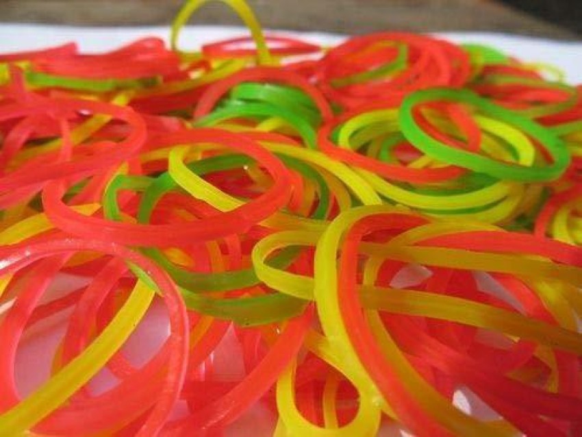 Rubber Band - Fluorescent Color 1 inch Pack of 1 KG - for Office use/Home &  Kitchen Use/etc (1 inch, 1 kg) : : Office Products