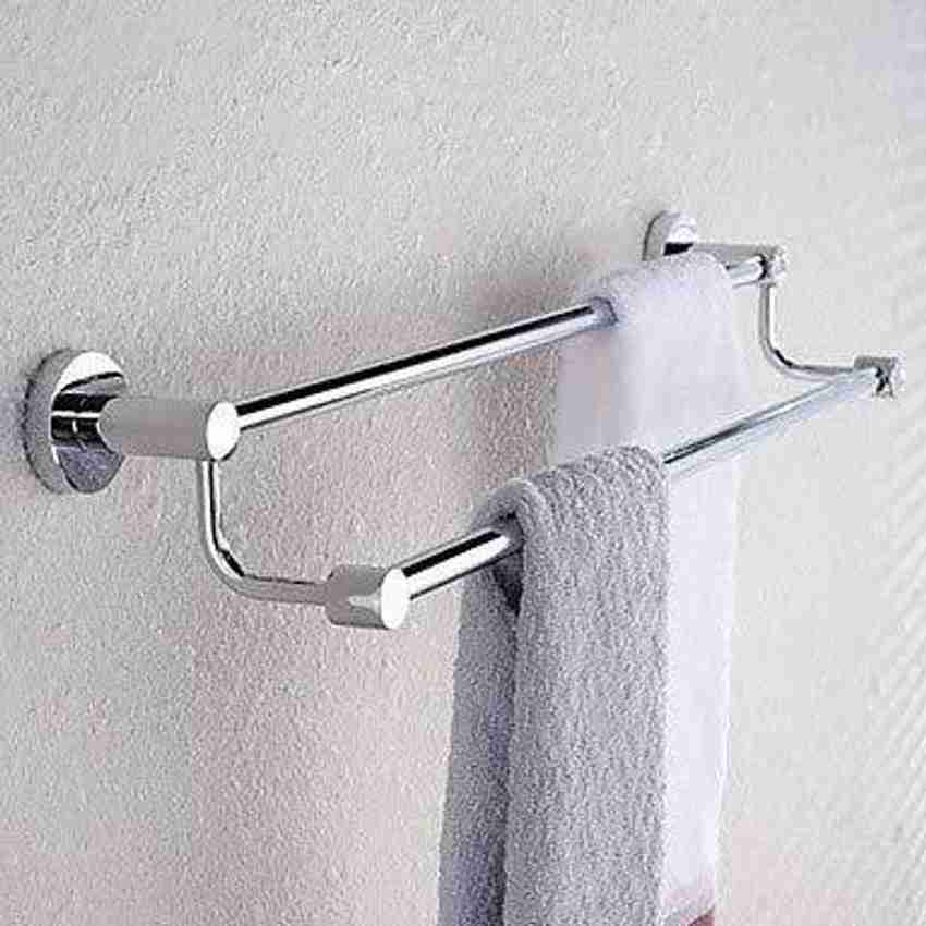 IMPULSE High Grade Stainless Steel 2 feet 24 inch Folding Towel Rack with Towel Rod Towel Stand Towel Bar Chrome Finish Towel Holder
