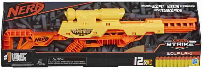  Nerf Alpha Strike Wolf LR-1 Toy Blaster with Targeting Scope -  Includes 12 Official Nerf Elite Darts - for Kids, Teens, Adults : Toys &  Games