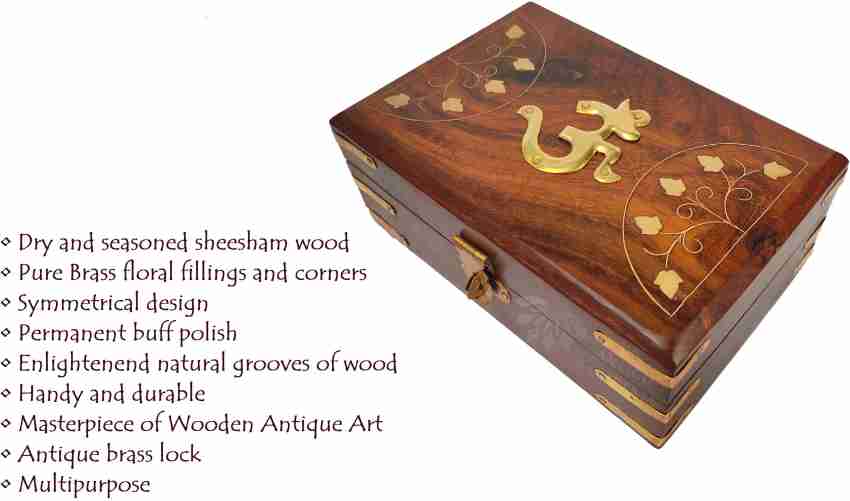 crafthub Sheesham Wooden Box for Jewellery Combo - Jewellery Organizer Box, Jewelry Box for Girls, Wood Box for Storage, Gifts for Bride, Cash Box  Wooden