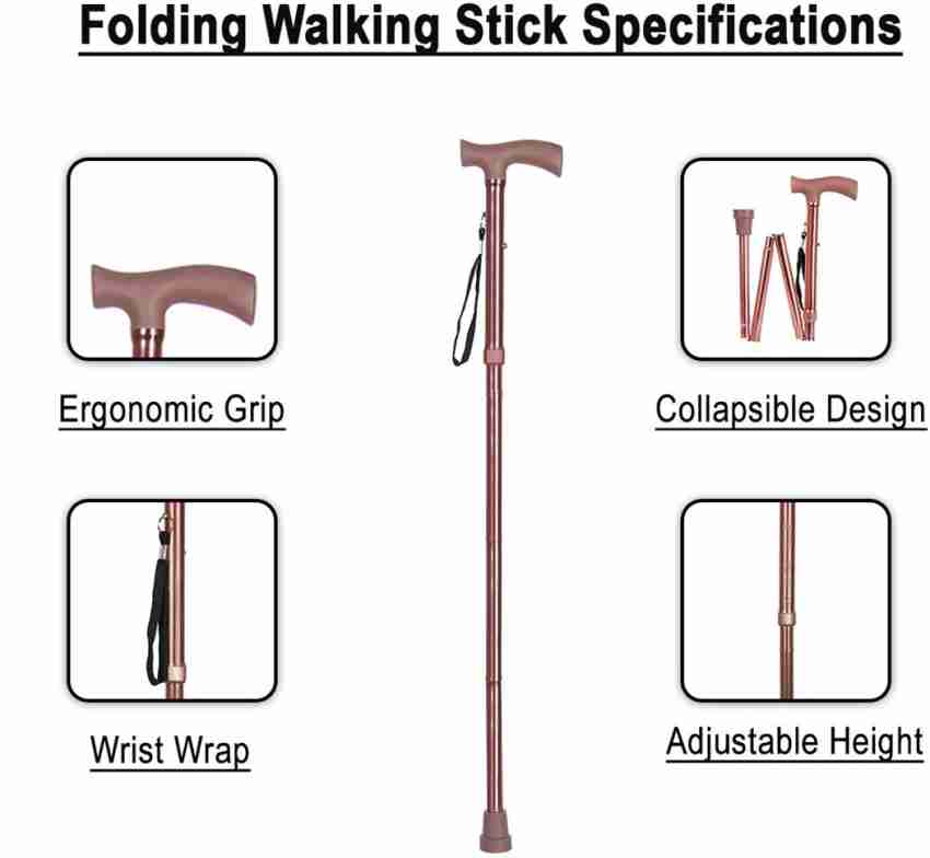 MCP Folding Walking Stick - Silver