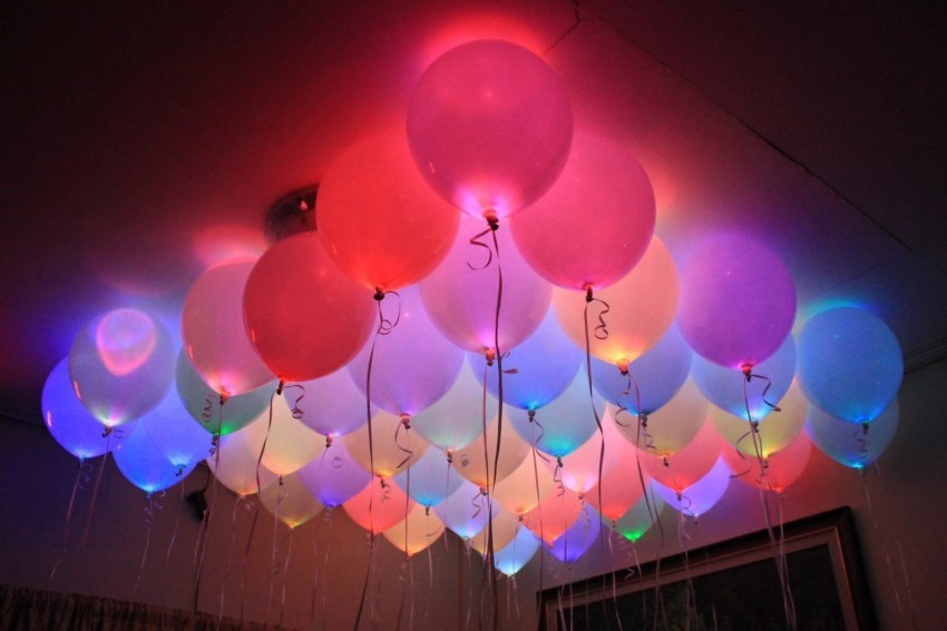 20 LED Light Up Balloons Mixed Colors Flashing Lasts 24 Hours Glow