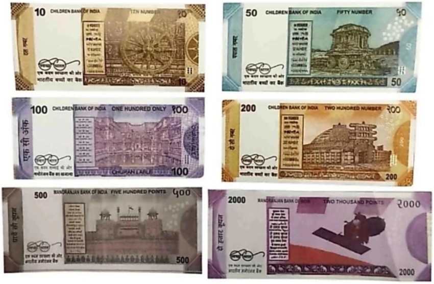 OYD Fake Notes Combo (10*7=70 Notes) (Rs.10, Rs.20, Rs.50, Rs.100, Rs.200,  Rs.500, Fake Money Toy :: Gag Toy Gag Toy Price in India - Buy OYD Fake  Notes Combo (10*7=70 Notes) (Rs.10