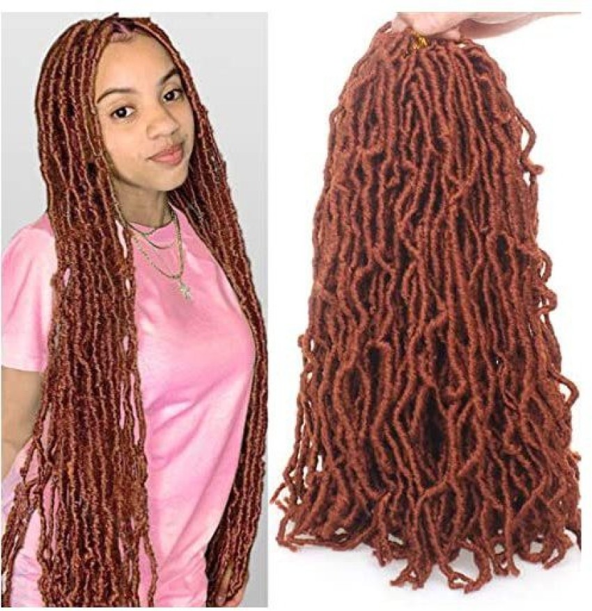 Leeven 18 Inch Nu Soft Locs Crochet Braids Curly Faux Locs Braiding 6 Packs  Goddess Locs Dreadlocks Extension Faux Lo Hair Extension Price in India -  Buy Leeven 18 Inch Nu Soft
