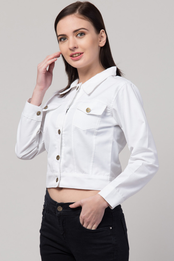 PRETTY CREATION WOMEN Full Sleeve Solid Women Denim Jacket Buy