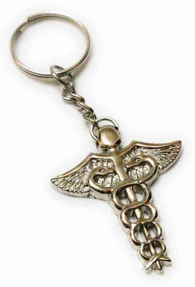 Ab Sab Doctor Symbol Chrome Plated Keychain Keyring Key Chain