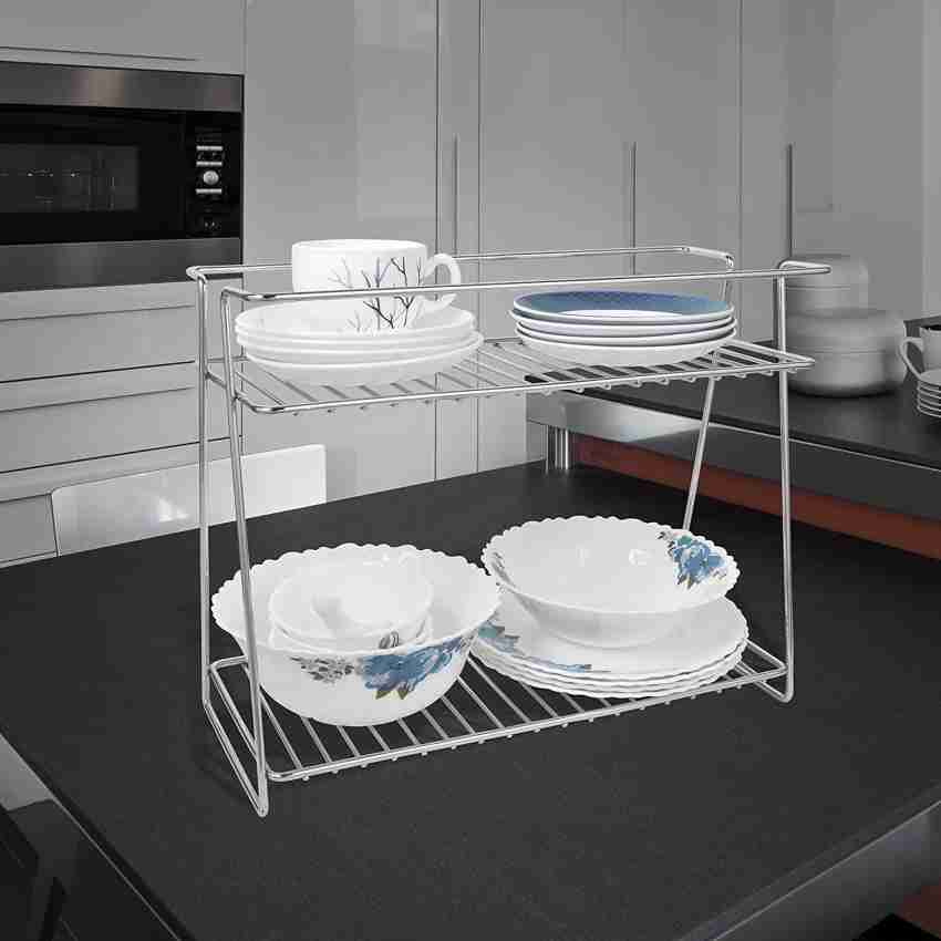 Buy Plantex Stainless Steel 2-Tier Kitchen Rack/Spice Rack/Kitchen/Multipurpose  Storage Organizer(Finish-Chrome) Online at Low Prices in India 