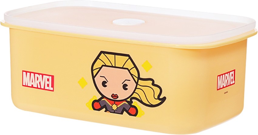 MINISO Marvel Bento Box, Lunch Box Double-layer Contanier Glass BPA Free  for Kids Student School Office 12oz, Captain America 