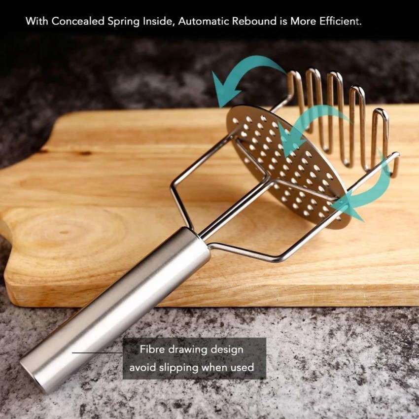 Stainless Steel Hand Masher SS Potato Masher(0750)