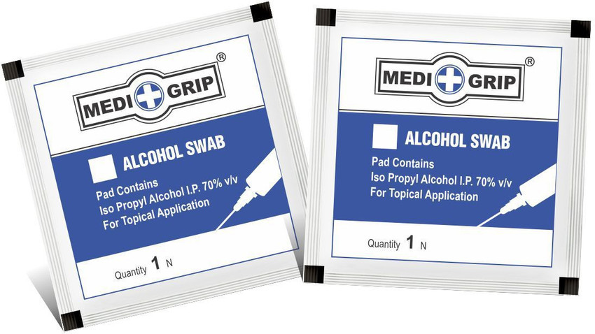 Medigrip Alcohol Swabs Pre Injection Prep Disinfecting Wipes 70
