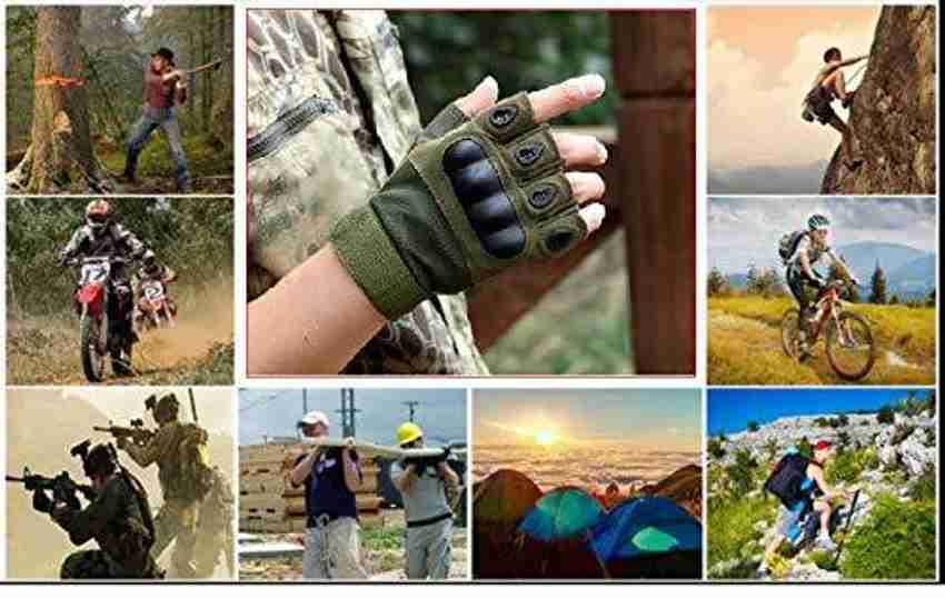 zaysoo Gloves Military Rubber Hard Knuckle Gloves Fingerless
