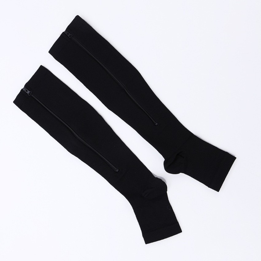 Zipper Medical Compression Socks with Open Toe - Best Support Zip