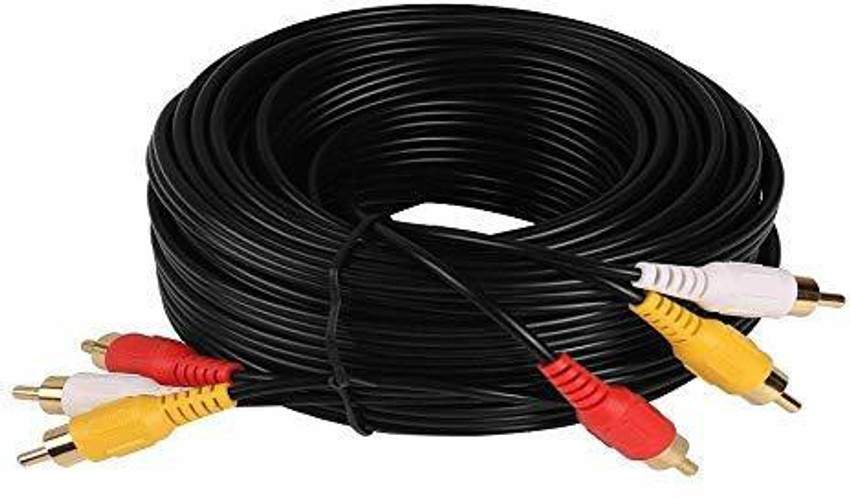 MX TV out Cable 3 RCA To 3 RCA Male Audio Video AV Cable 5 Meter MX3338B MX Flipkart