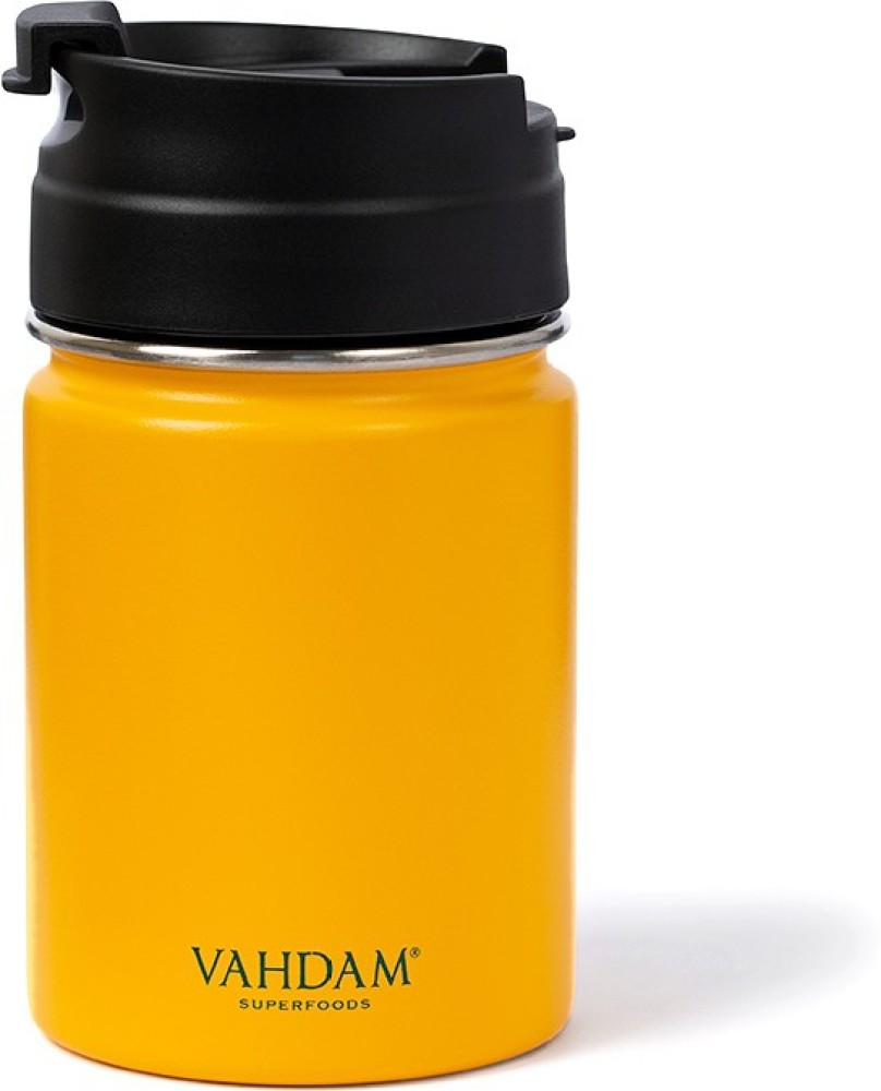 Vahdam, Stainless Steel Tumbler (8.8oz/260ml) Yellow | Leak-Proof, Vacuum Insulated, Double Wall | Sweat-proof Sipper Tumbler