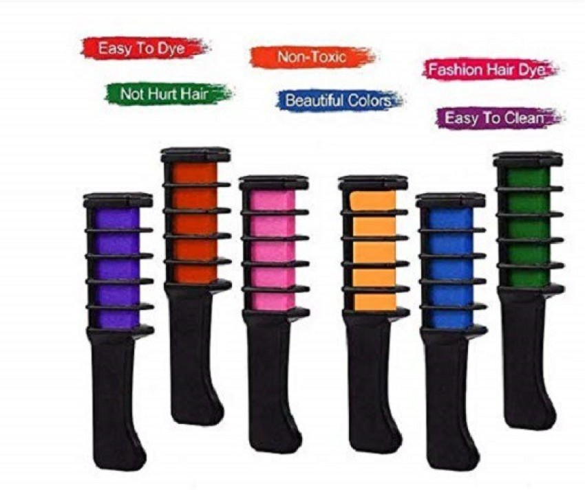 Indus Valley Magic Hair Comb  Temporary Instant Hair Color Chalks With 4  Colours 18 G  Piece