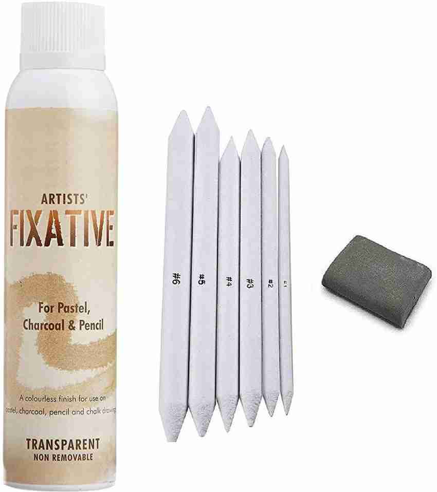 Definite White Paper Blending Stump and Tortillion for  Student Artists Sketching Drawing Shading Art Pastel & Charcoal - Set of 6  - Paper Stump Set For Shading