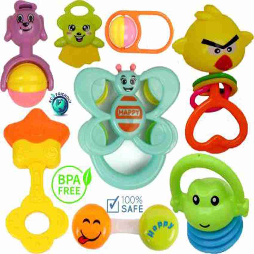 3pcs Baby Feeding Rattles Ocean Series Plaything Rattle Toys with Suction  Cups Children Rattle Table Toy
