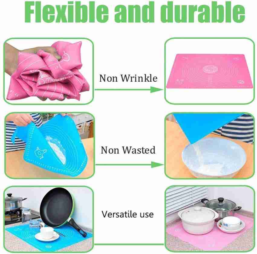 1pc Silicone Kneading Pad, Pink Silicone Multifunctional Pastry
