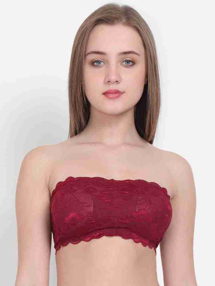 Trasa Strapless Tube Bra for Women's and Girls - Red –