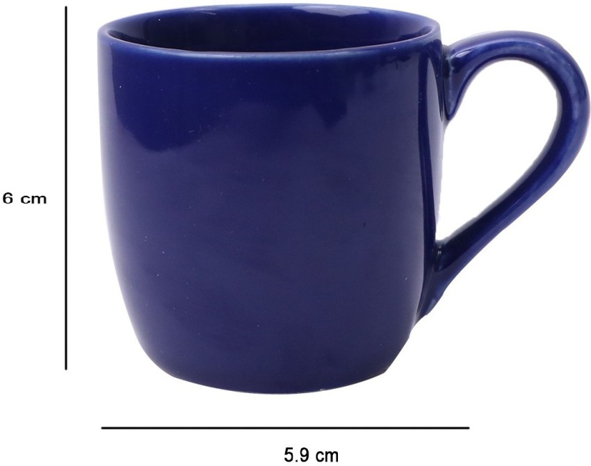 6pcs Blue Glass Mugs With Handles