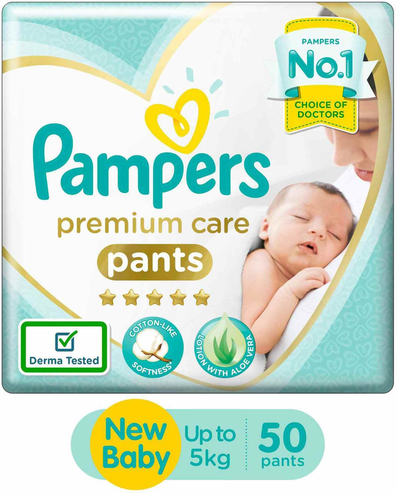 Pampers Care Pants New Born Extra Small size baby diapers NB XS 50 count Softest . XS