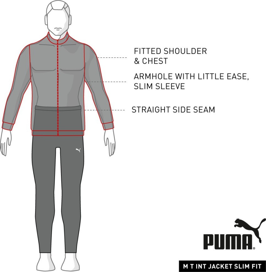 Puma men's jacket size chart online