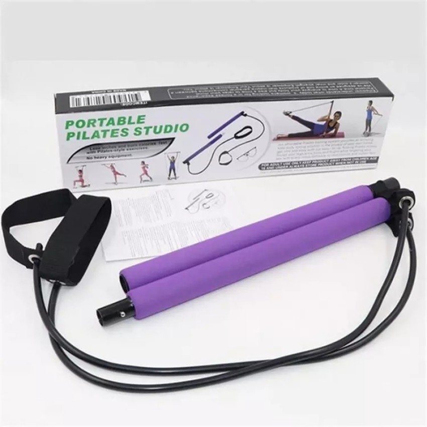 Portable Pilates Bar Kit Adjustable Exercise Stick with Resistance