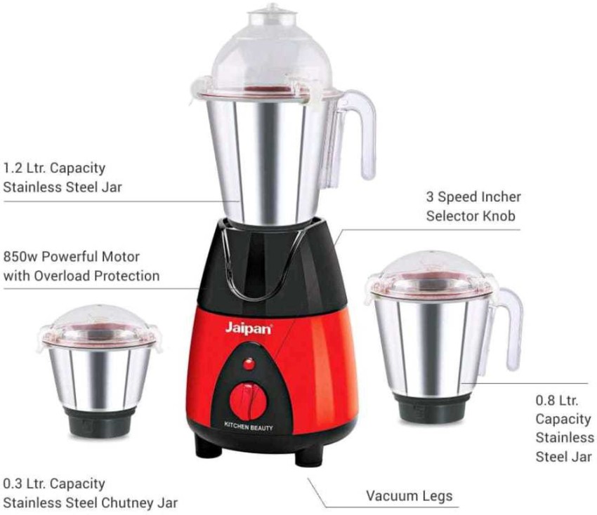 Buy Online : Jaipan 1000W Hotel King Mixer Grinder (White) 2Jars