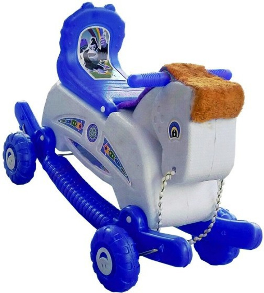 oh baby BABY BABY PLASTIC HORSE WITH ROCKING FUNCTION AND RUNNING RIDE ON WITH AMAZING COLOR FOR YOUR KIDS First Class Rocking Plastic Horse With 4 Wheels For Cycle The Horse 2