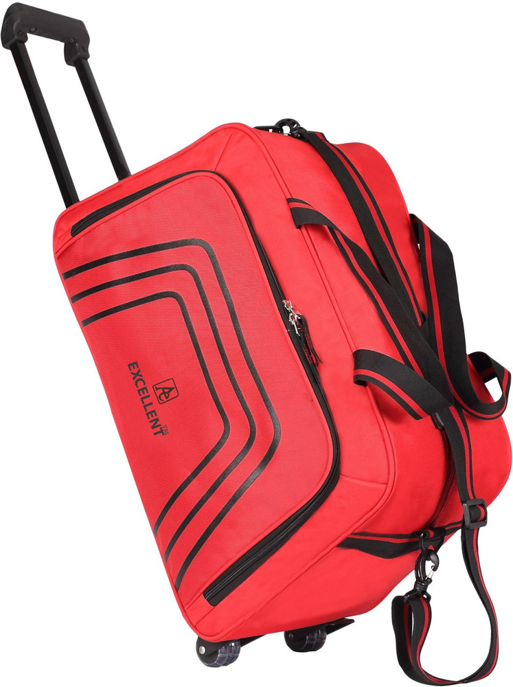 AE EXCELLENT 21 inch Duffel Strolley Bag Unisex Duffel Trolley Bag Expandable Cabin Check in Set 2 Wheels 21 inch Red Price in India Flipkart