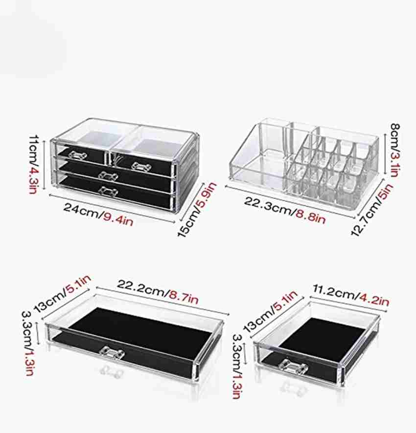 TRENDY Cosmetic Jewellery makeup Storage Box kit with 4 Drawers Clear  Acrylic Stand and organizer Makeup, Jewellery Vanity Box Price in India -  Buy TRENDY Cosmetic Jewellery makeup Storage Box kit with