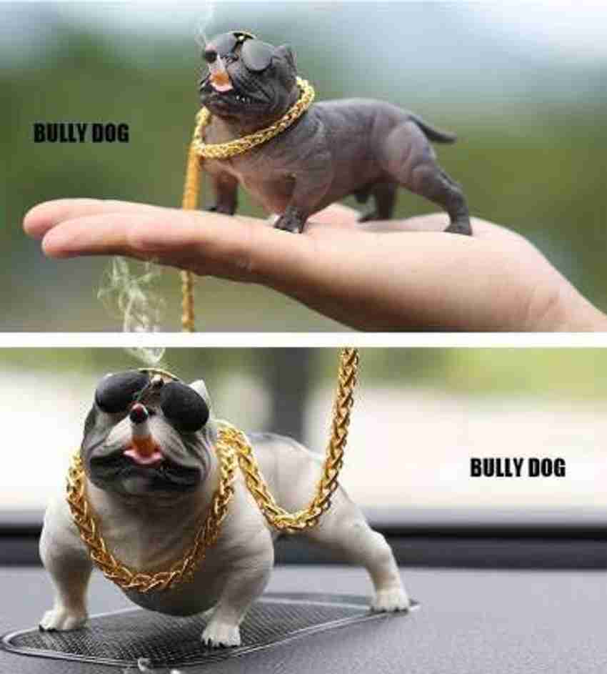 INDIAN BUCKET STUFFY Indian Bucket American Pitbull Bully Dog with Chain For Car Dashboard Gift Item Home DA cor Indian Bucket American Pitbull Bully Dog with Chain For
