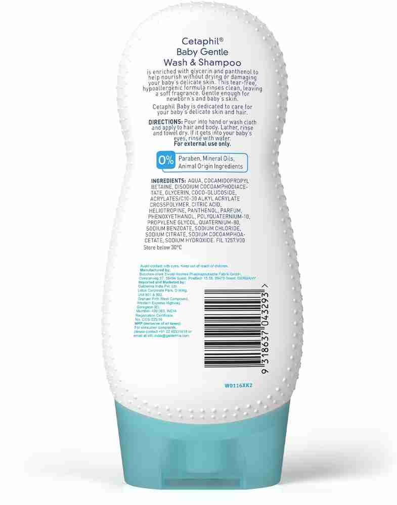 Cetaphil baby wash and shampoo ingredients hotsell